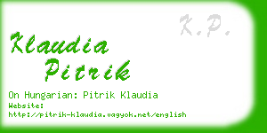 klaudia pitrik business card